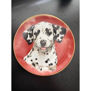 Princeton Gallery Dalmatian Plate Linda Picken Limited Edition 1992 Red H0635